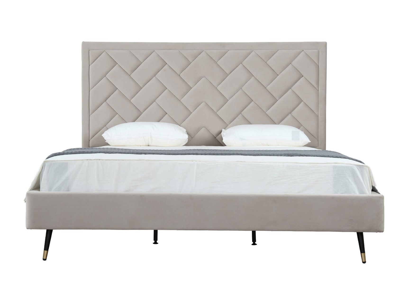 Crosby King-Size Bed in Greige - Ornate Home