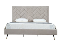 Crosby King-Size Bed in Greige - Ornate Home