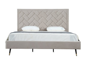 Crosby King-Size Bed in Greige - Ornate Home