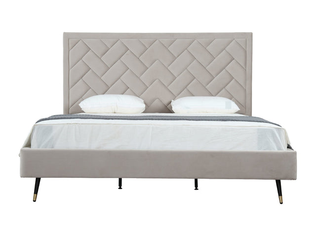 Crosby King-Size Bed in Greige - Ornate Home