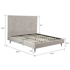 Crosby King-Size Bed in Greige - Ornate Home
