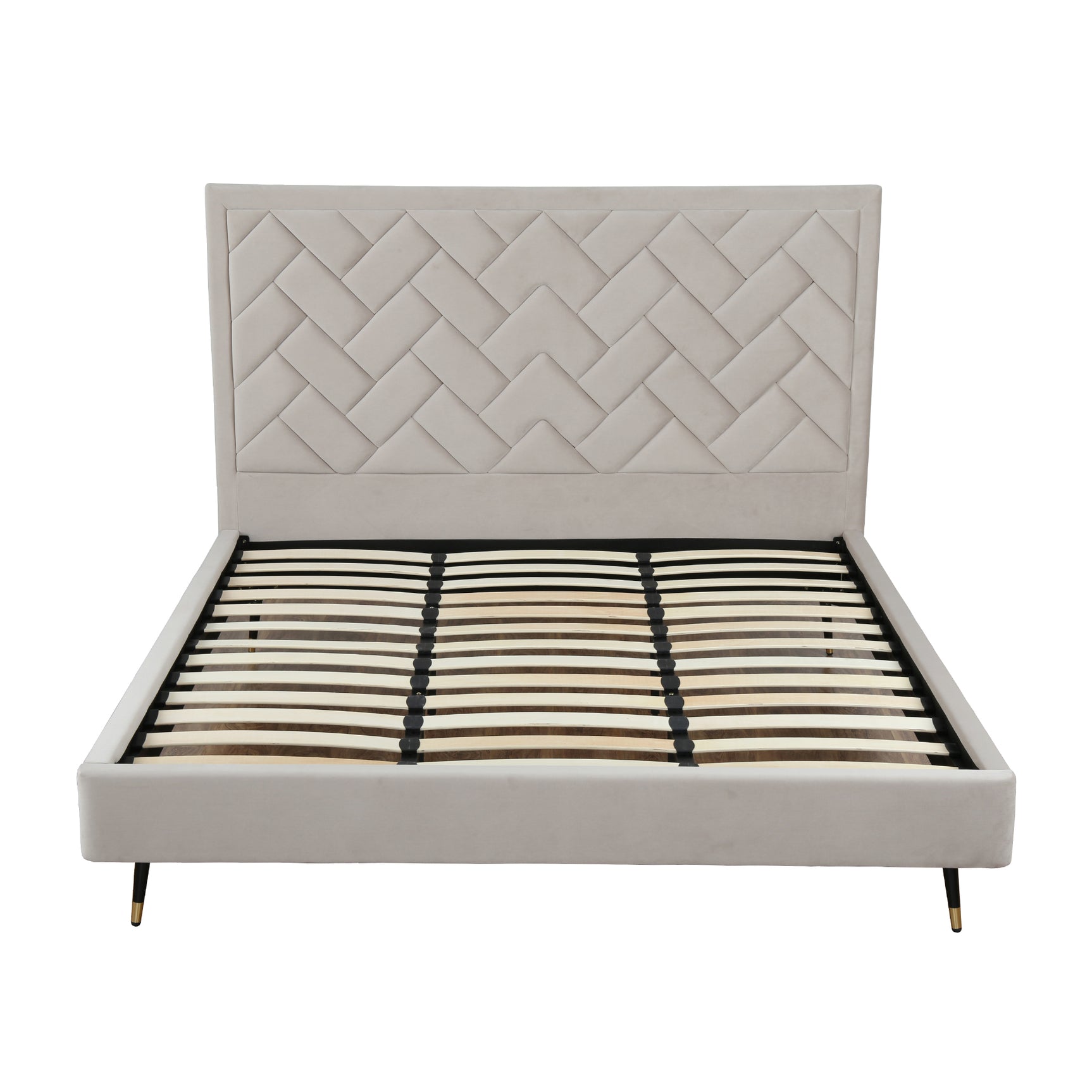 Crosby King-Size Bed in Greige - Ornate Home