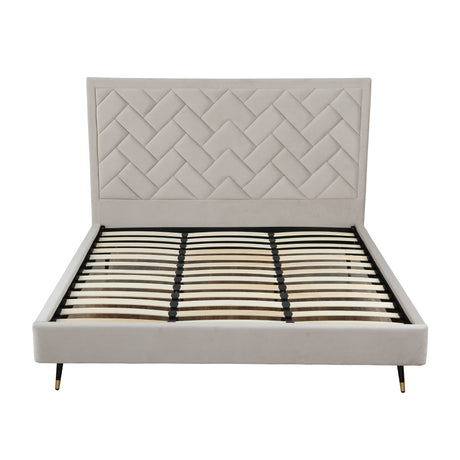 Crosby King-Size Bed in Greige - Ornate Home