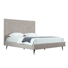 Crosby King-Size Bed in Greige - Ornate Home