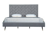 Crosby King-Size Bed in Grey - Ornate Home