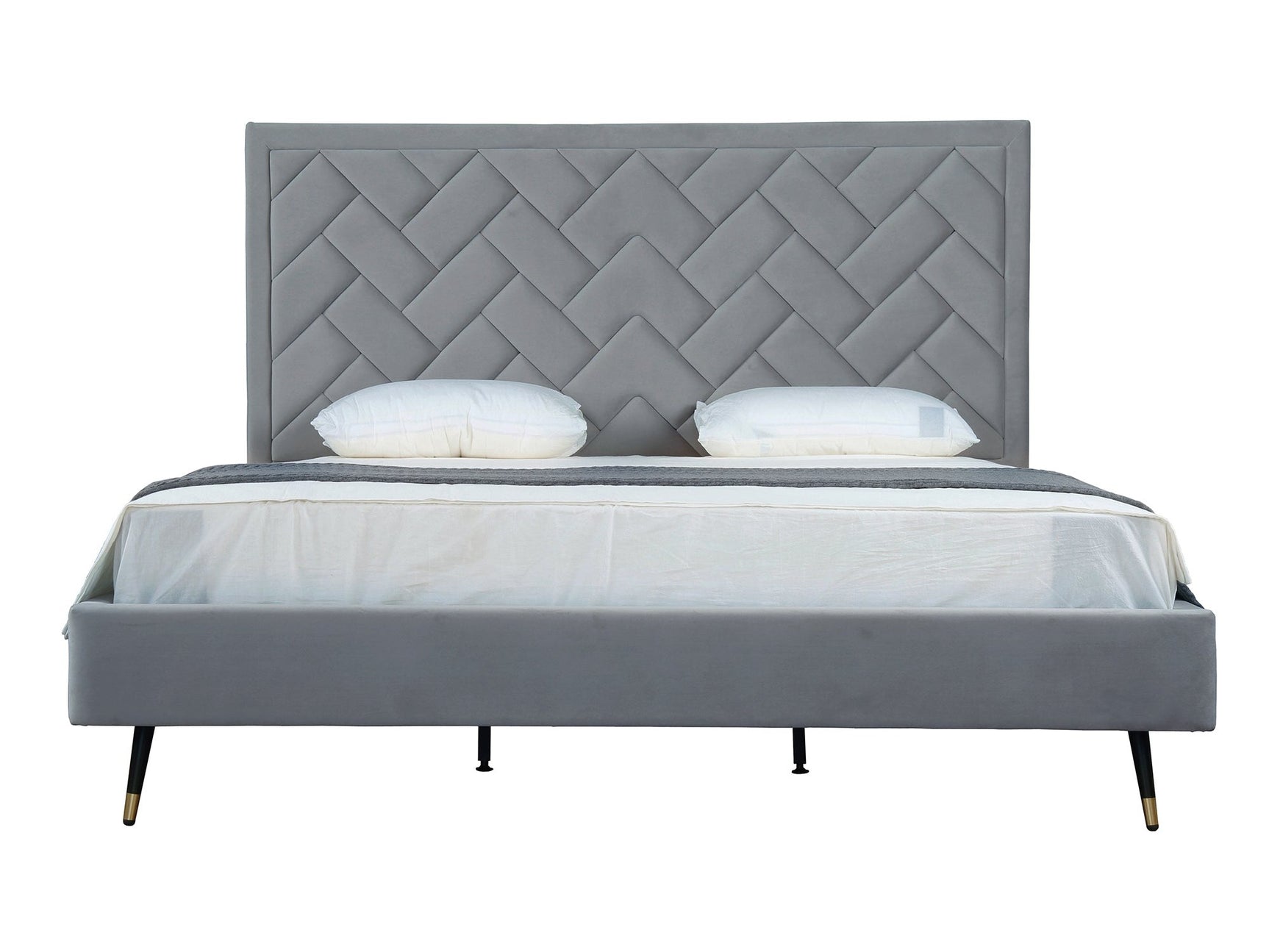 Crosby King-Size Bed in Grey - Ornate Home