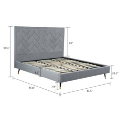 Crosby King-Size Bed in Grey - Ornate Home