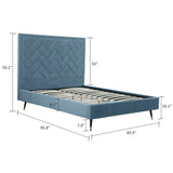 Crosby Queen-Size Bed in Blue - Ornate Home