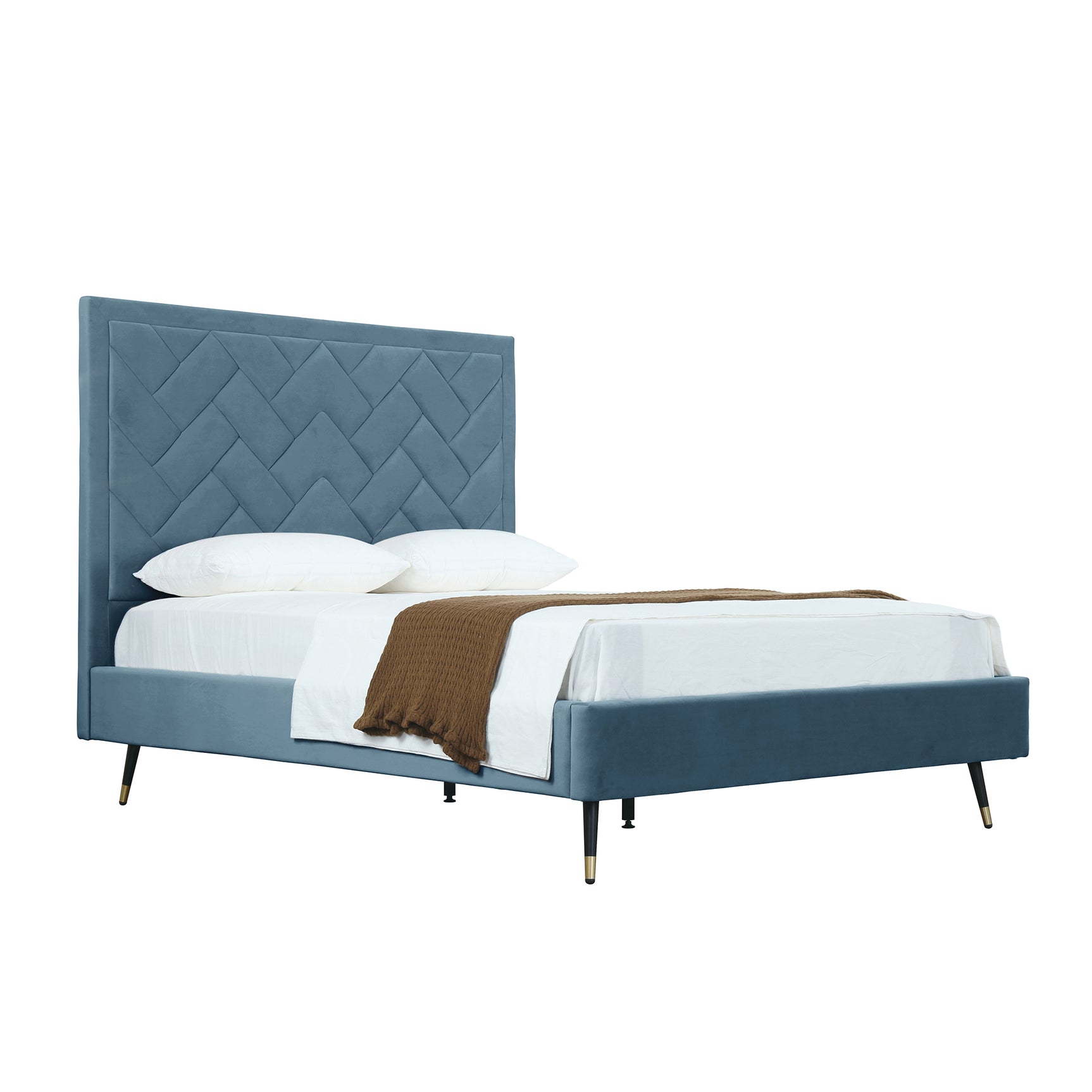 Crosby Queen-Size Bed in Blue - Ornate Home
