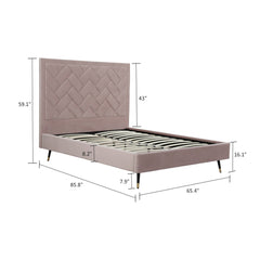 Crosby Queen-Size Bed in Blush - Ornate Home