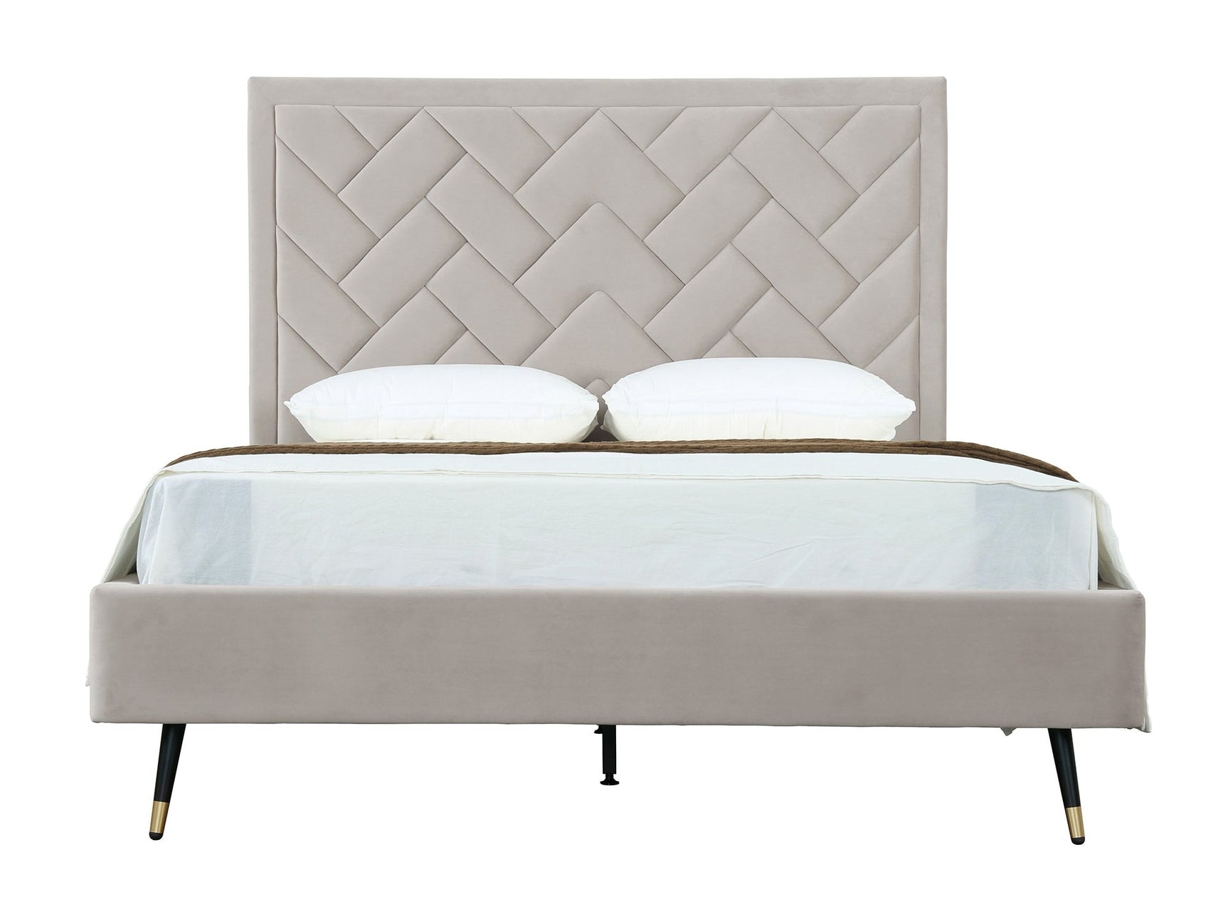 Crosby Queen-Size Bed in Greige - Ornate Home