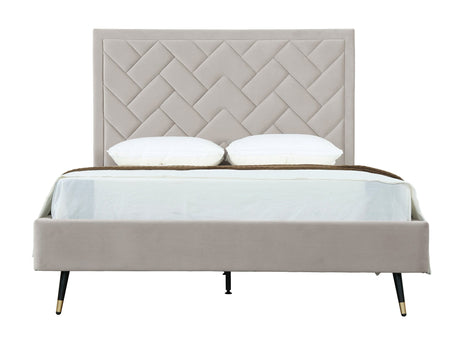 Crosby Queen-Size Bed in Greige - Ornate Home