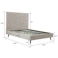 Crosby Queen-Size Bed in Greige - Ornate Home
