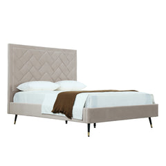Crosby Queen-Size Bed in Greige - Ornate Home