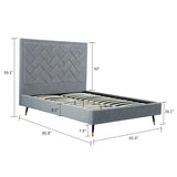 Crosby Queen-Size Bed in Grey - Ornate Home