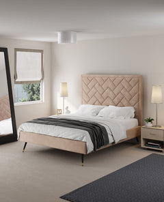 Crosby Queen-Size Bed in Nude - Ornate Home