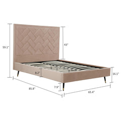 Crosby Queen-Size Bed in Nude - Ornate Home