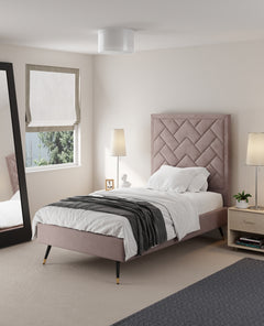 Crosby Twin-Size Bed in Blush - Ornate Home