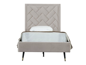 Crosby Twin-Size Bed in Greige - Ornate Home