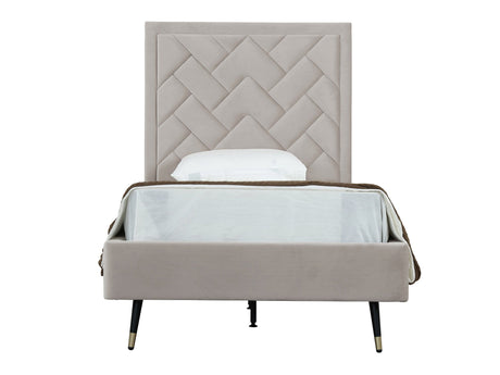 Crosby Twin-Size Bed in Greige - Ornate Home