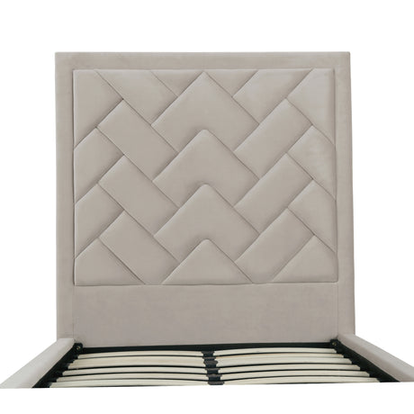 Crosby Twin-Size Bed in Greige - Ornate Home