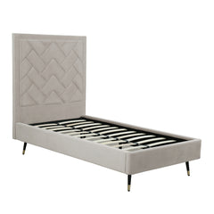 Crosby Twin-Size Bed in Greige - Ornate Home