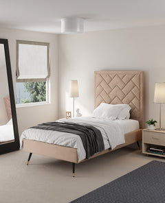 Crosby Twin-Size Bed in Nude - Ornate Home