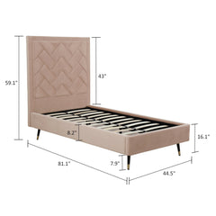 Crosby Twin-Size Bed in Nude - Ornate Home