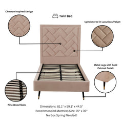 Crosby Twin-Size Bed in Nude - Ornate Home