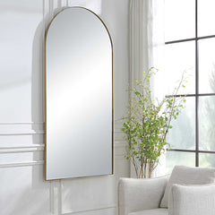 Crosley Antique Brass Arch Mirror - Ornate Home