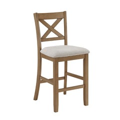 Crossbuck Tan 5-Piece Pack Counter Height Set - Ornate Home