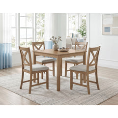 Crossbuck Tan 5-Piece Pack Dinette Set - Ornate Home