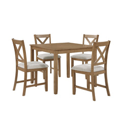 Crossbuck Tan 5-Piece Pack Dinette Set - Ornate Home