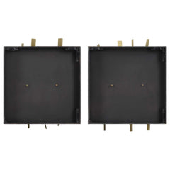 Crosshatch Brown/Gold Metal Wall Decor (Set of 2) - Ornate Home