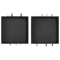 Crosshatch Brown/Gold Metal Wall Decor (Set of 2) - Ornate Home