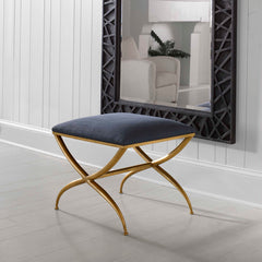 Crossing Navy Small Bench - Ornate Home