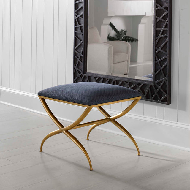 Crossing Navy Small Bench - Ornate Home