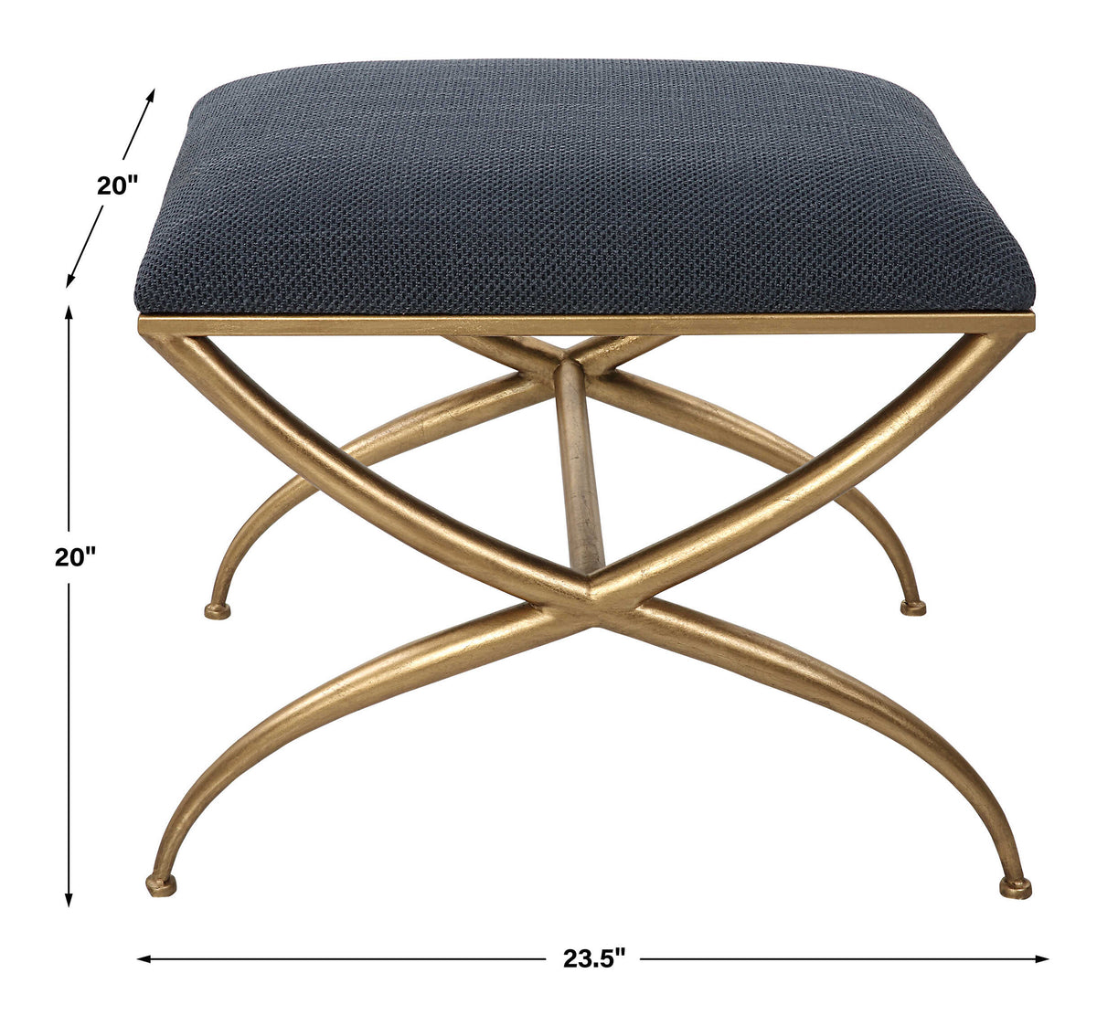 Crossing Navy Small Bench - Ornate Home