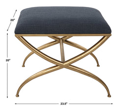 Crossing Navy Small Bench - Ornate Home