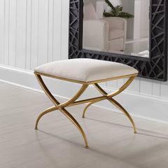 Crossing White Small Bench - Ornate Home