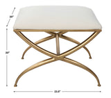 Crossing White Small Bench - Ornate Home
