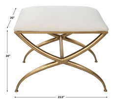 Crossing White Small Bench - Ornate Home