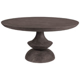 Crossman Dark Brown/Gray 60" Round Pedestal Dining Table with Dark Brown/Gray Wood Top - Ornate Home