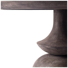 Crossman Dark Brown/Gray 60" Round Pedestal Dining Table with Dark Brown/Gray Wood Top - Ornate Home