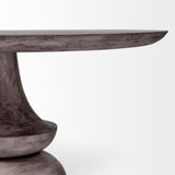 Crossman Dark Brown/Gray 60" Round Pedestal Dining Table with Dark Brown/Gray Wood Top - Ornate Home
