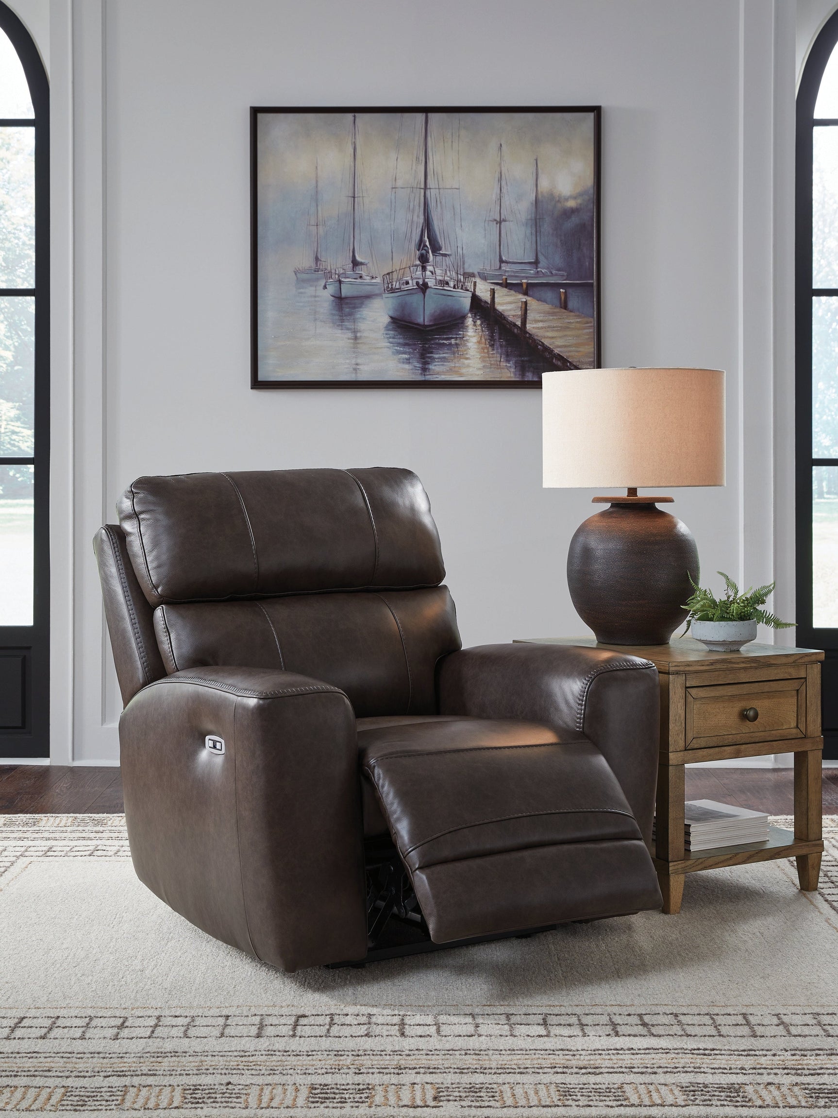 Crossplex Smoke Power Recliner/ADJ Headrest (Online Special Price) - Ornate Home