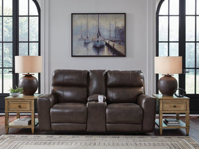 Crossplex Smoke Power Reclining Loveseat/CON/ADJ HDRST (Online Special Price) - Ornate Home