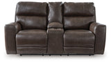 Crossplex Smoke Power Reclining Loveseat/CON/ADJ HDRST (Online Special Price) - Ornate Home