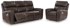 Crossplex Smoke Power Reclining Sofa and Power Recliner (Online Special Price) - Ornate Home