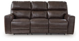 Crossplex Smoke Power Reclining Sofa with ADJ Headrest (Online Special Price) - Ornate Home